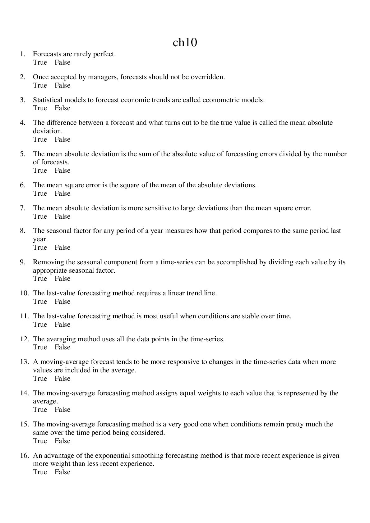 Preview of Introduction to Mangement Science Chapter 10